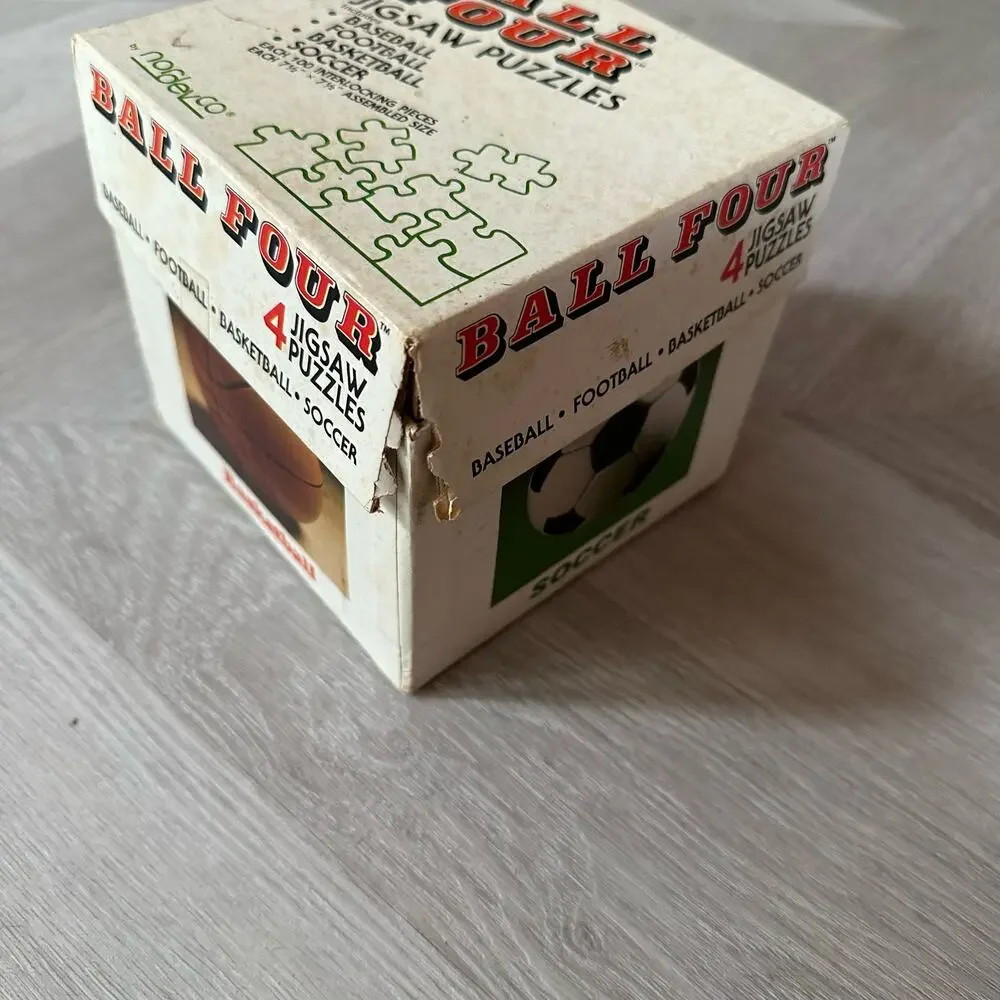 Ball Four Jigsaw Puzzles Nordevco Baseball Football Basketball Soccer Vintage